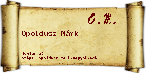 Opoldusz Márk névjegykártya